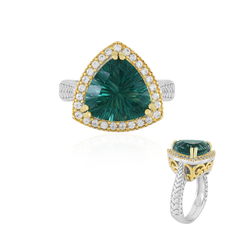 Petrolfarbener Fluorit-silverring (Dallas Prince Designs) från Juwelo