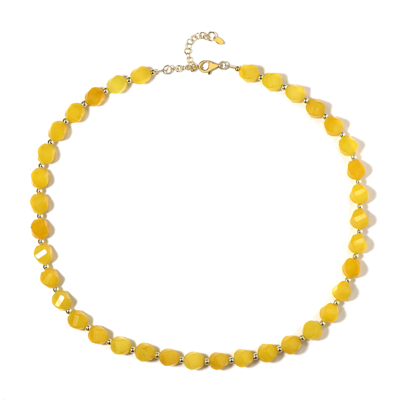 Gelber Quarz-Silberhalskette