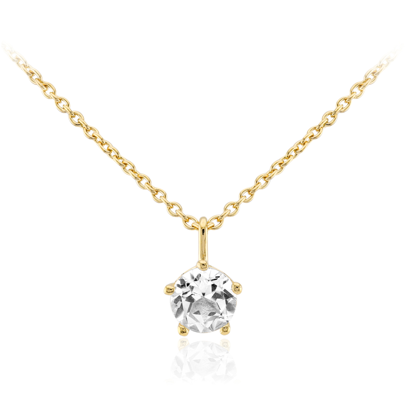 Weißer Topas-Silbercollier