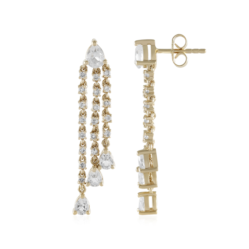 Weißer Topas-Silberohrringe