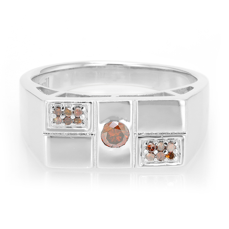 Fancy-Diamant-Silberring