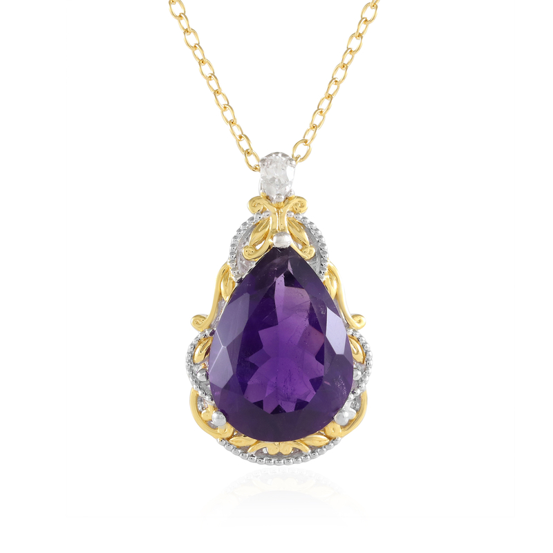 Amethyst-Silberhalskette (Gems en Vogue)