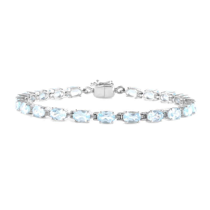 Himmelblauer Topas-Silberarmband