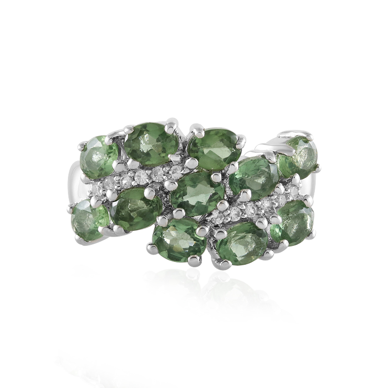 Grüner Apatit-Silberring