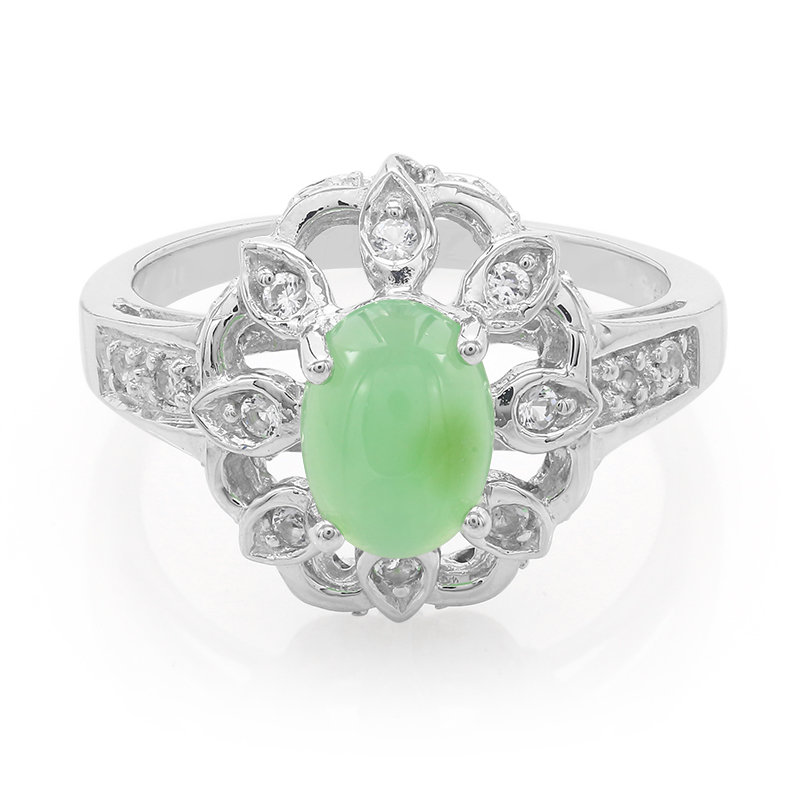 Kaiserlicher Chrysopras-Silberring