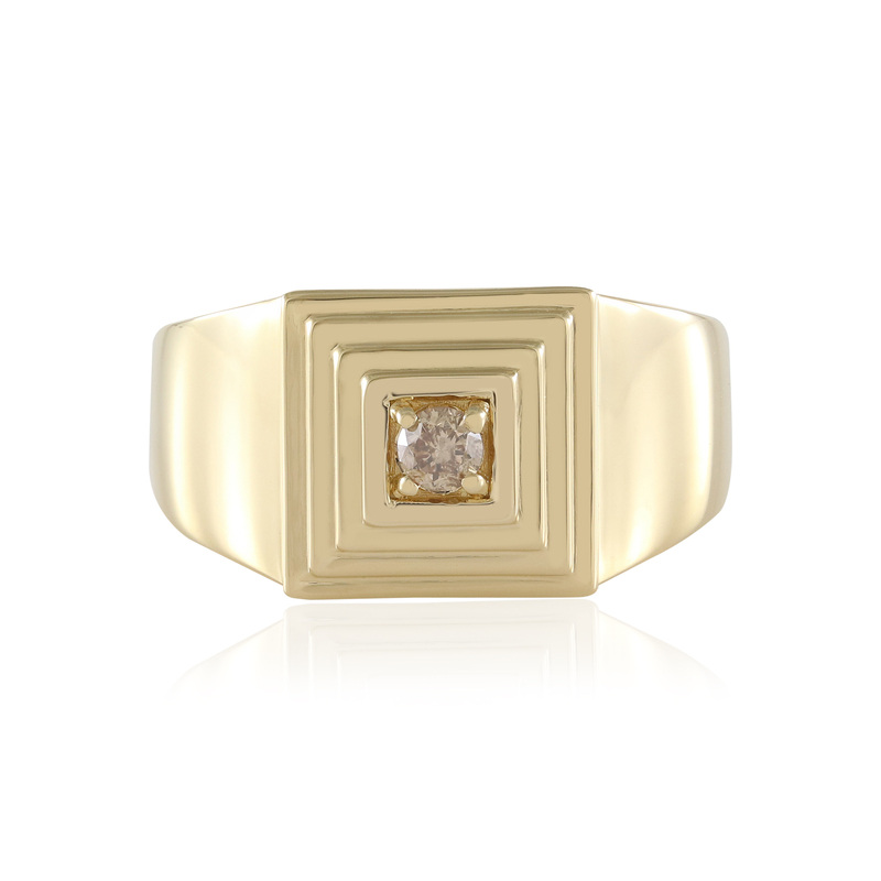 I2 Schokoladen-Brillant-Silberring