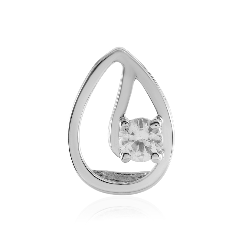 Weißer Saphir-Silberanhänger