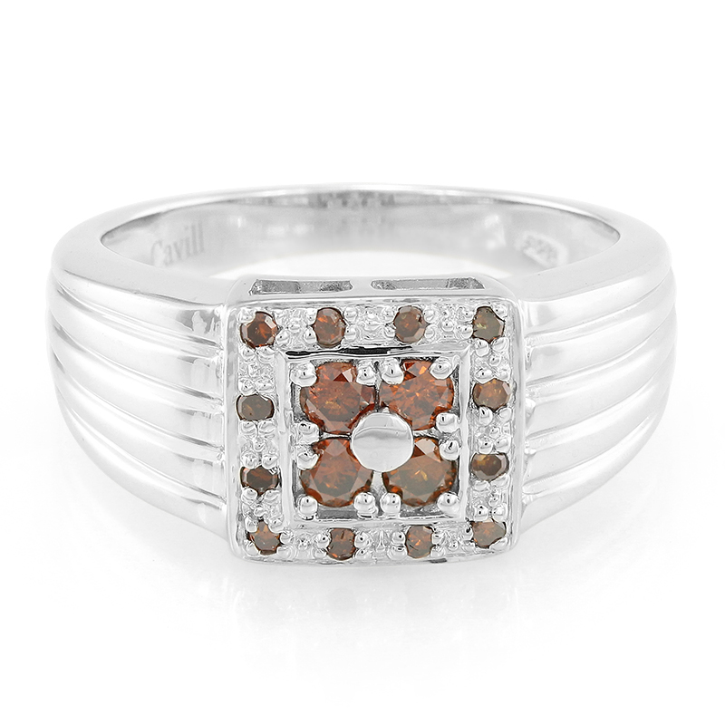 Fancy-Diamant-Silberring