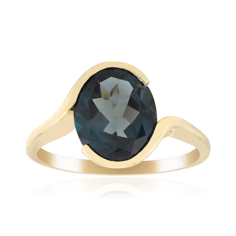 Londonblauer Topas-Goldring (de Melo Gold)