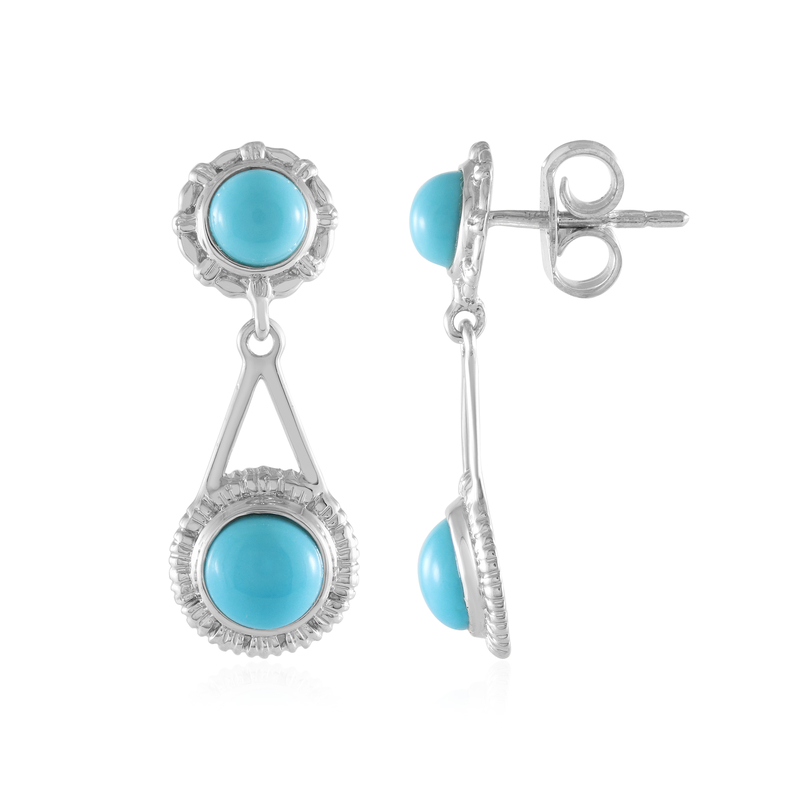 Sleeping Beauty-Türkis-Silberohrringe