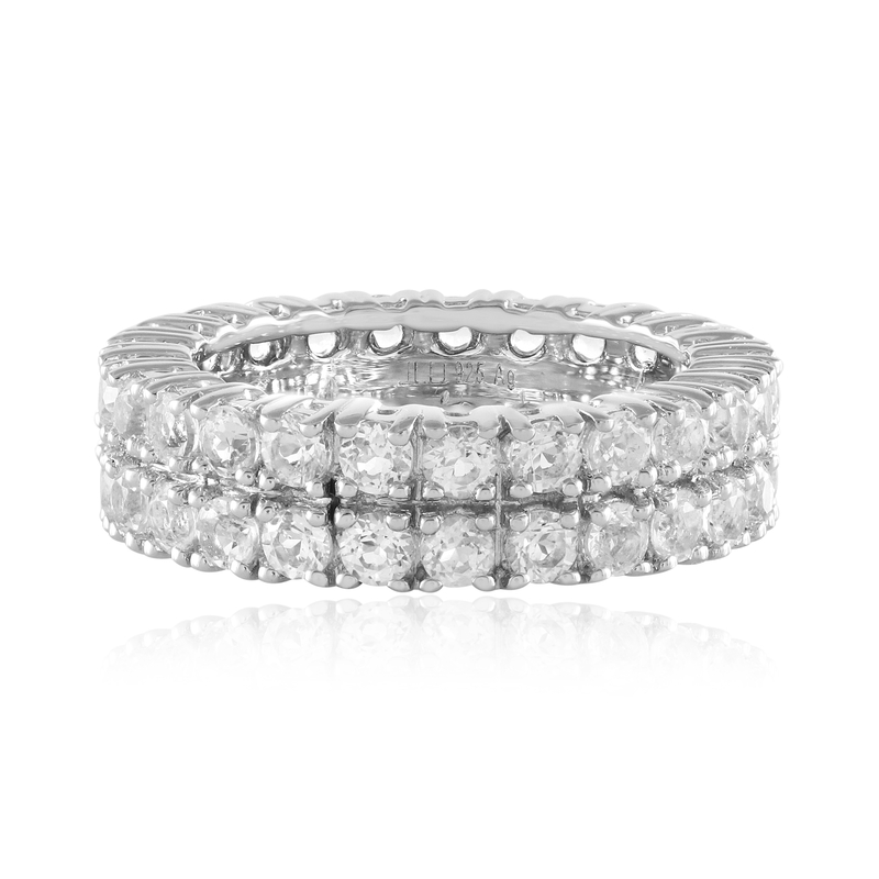 Weißer Topas-Silberring