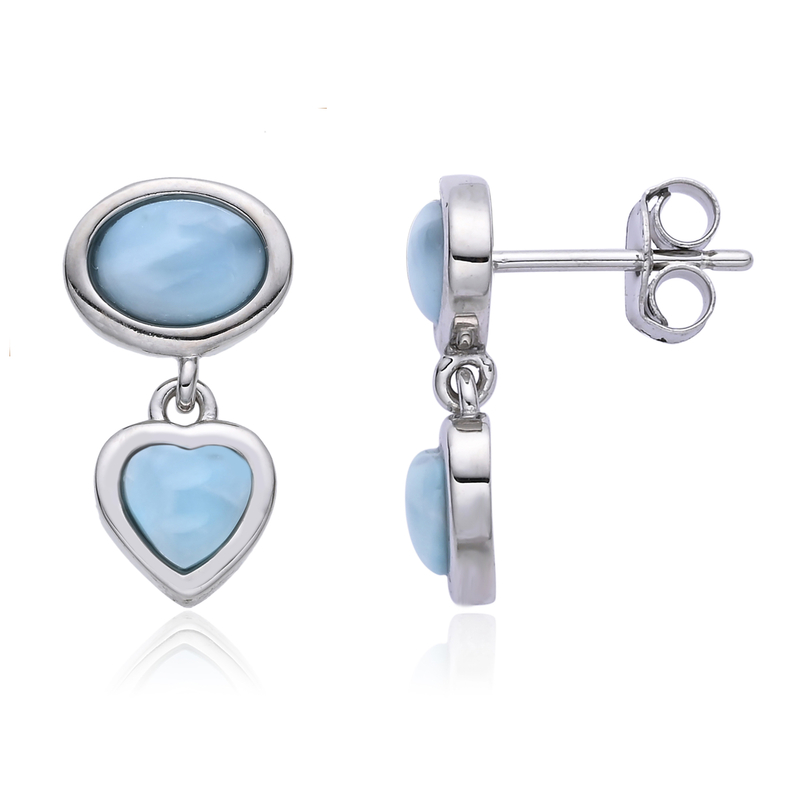 Larimar-Silberohrringe