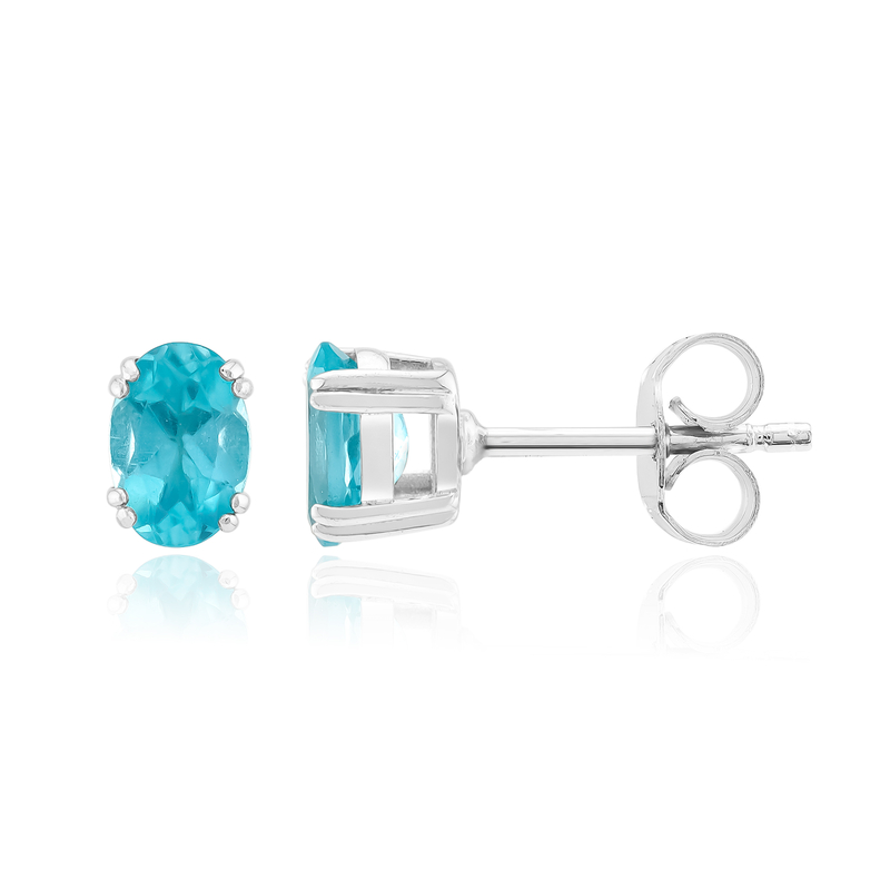 Blauer Apatit-Silberohrringe