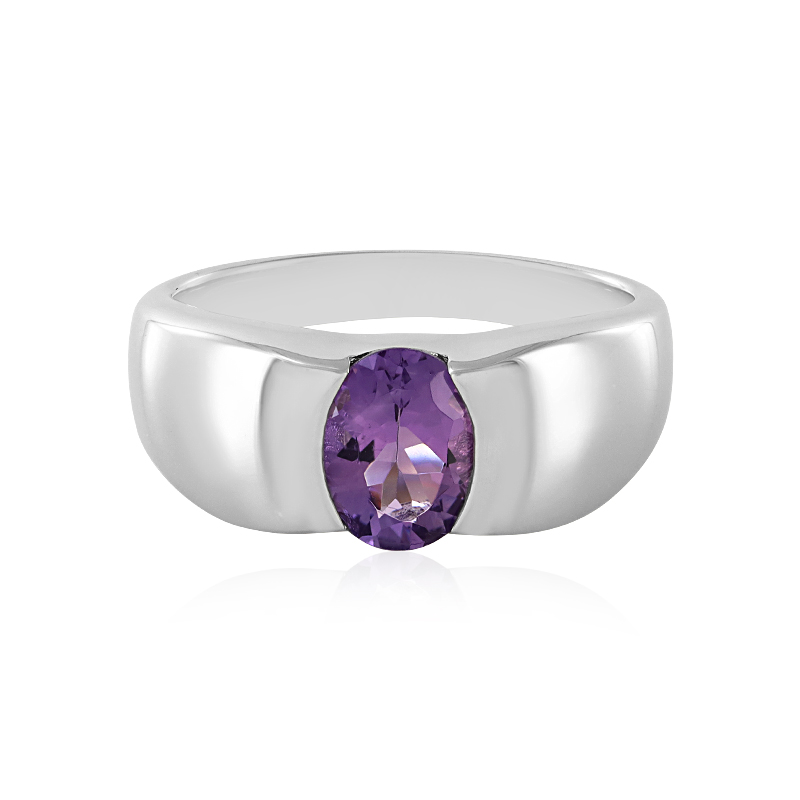 Azur-Quarz-Silberring - Farbe: Lila