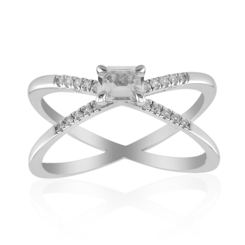 Weißer Saphir-Silberring