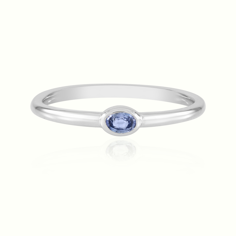 Blauer Ceylon-Saphir-Silberring
