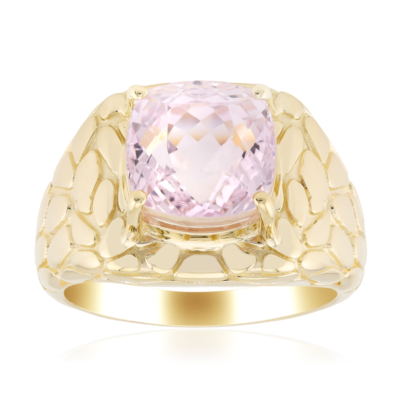 Brasilianischer Kunzit-Goldring (de Melo Gold)