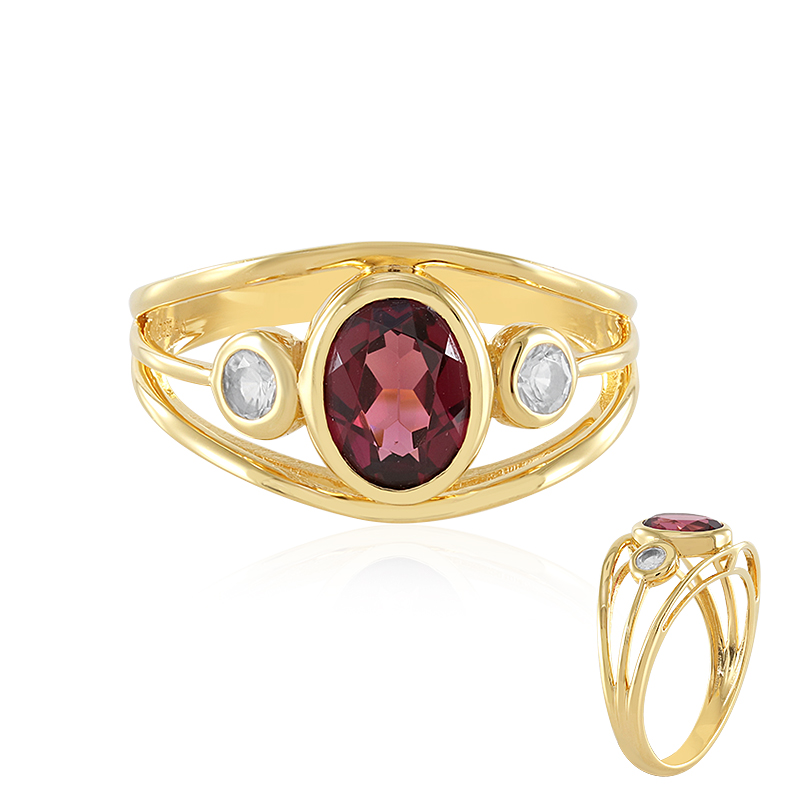 Malawi-Granat-Silberring