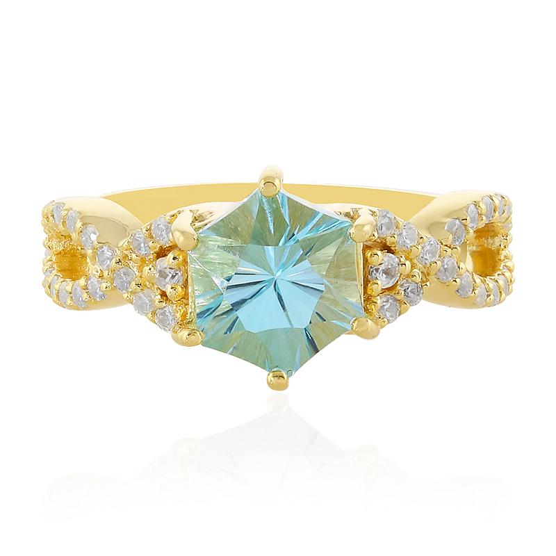 Himmelblauer Topas-Silberring