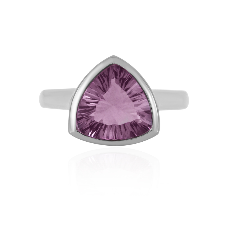 Pinkfarbener Fluorit-Silberring (MONOSONO COLLECTION)