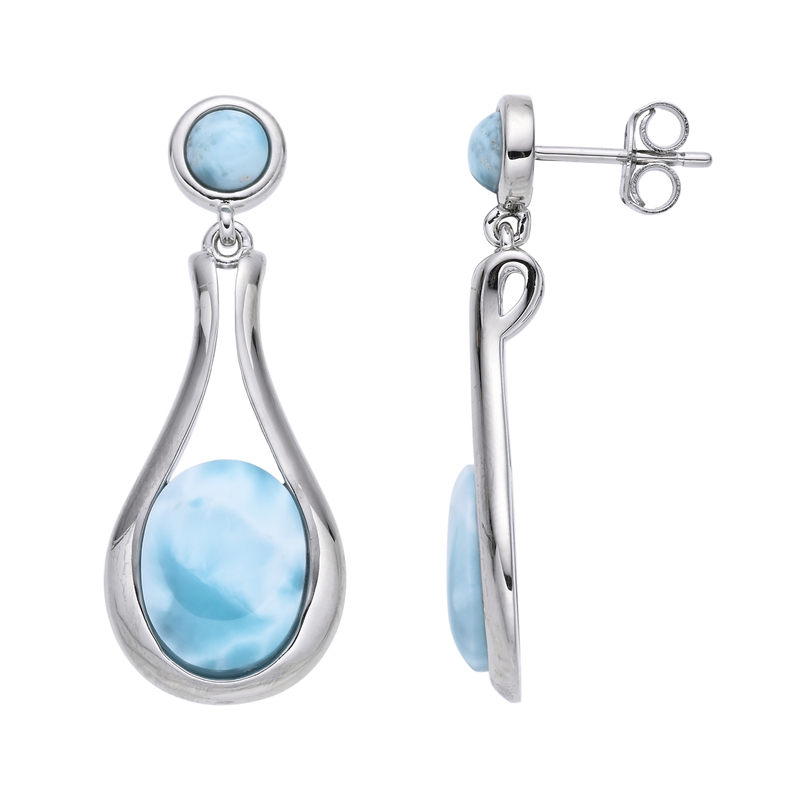 Larimar-Silberohrringe
