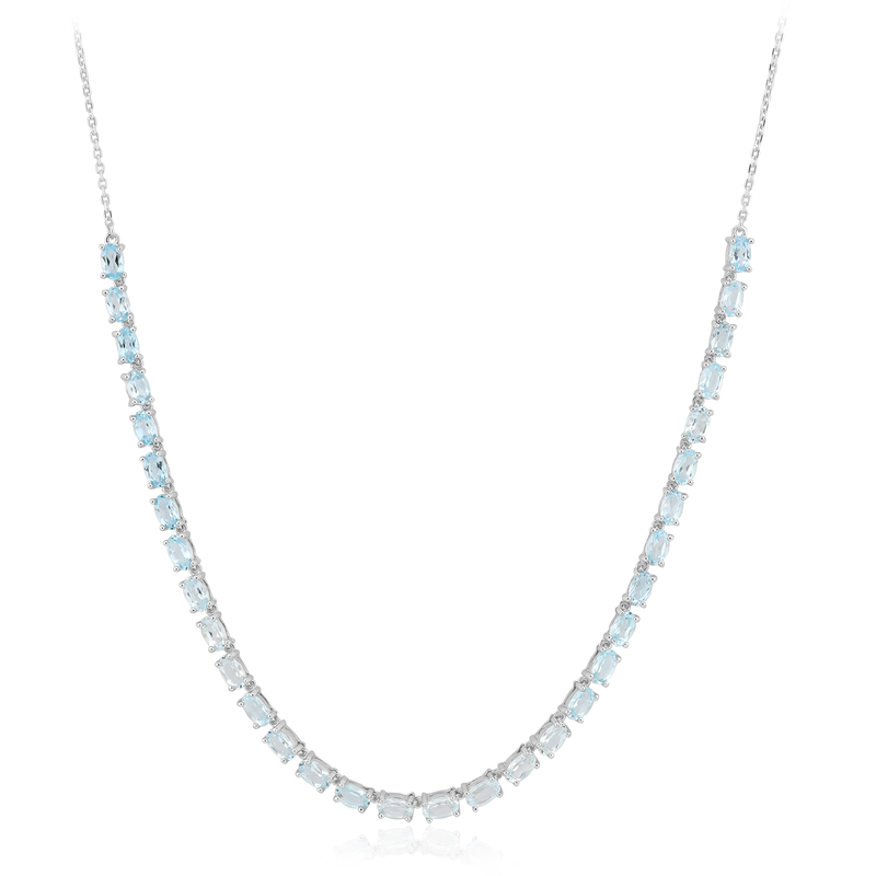Himmelblauer Topas-Silbercollier