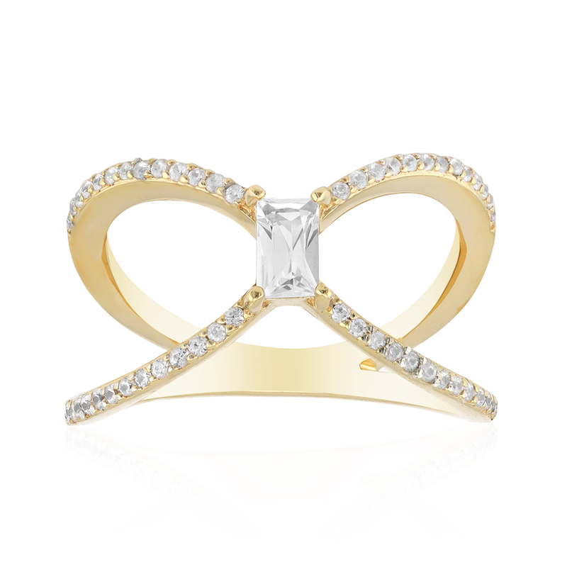 Weißer Topas-Silberring