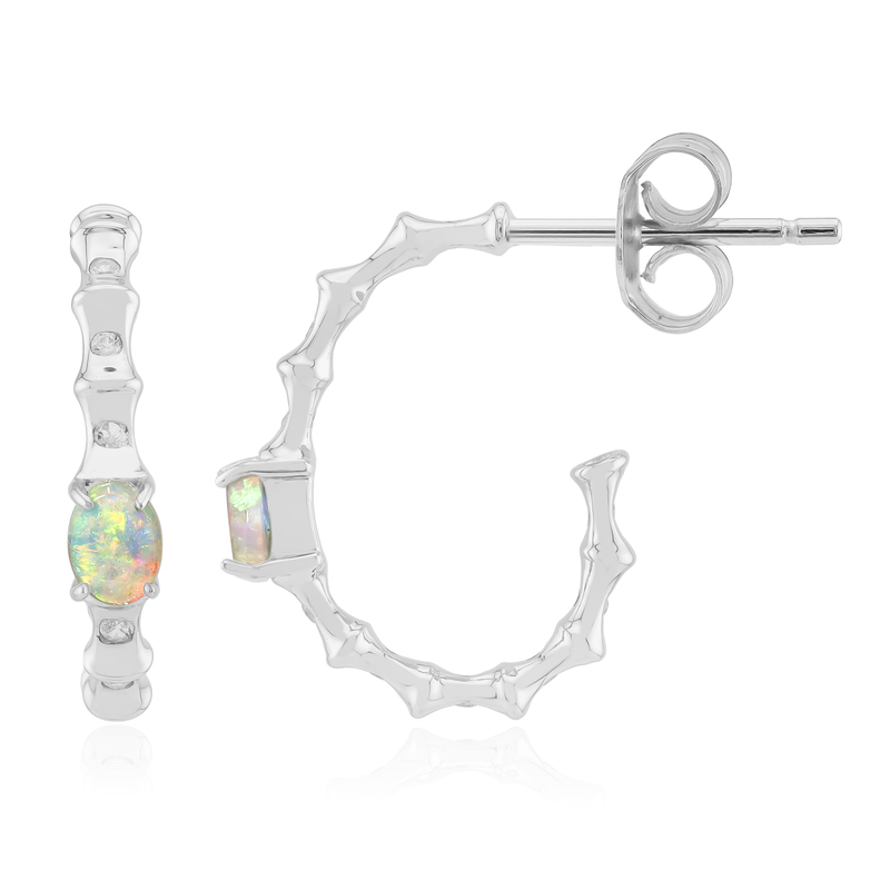 Australischer Opal-Silberohrringe