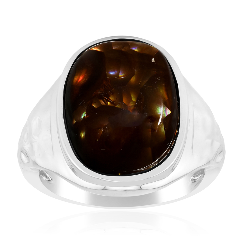 Feuerachat-Silberring - Farbe: Silber