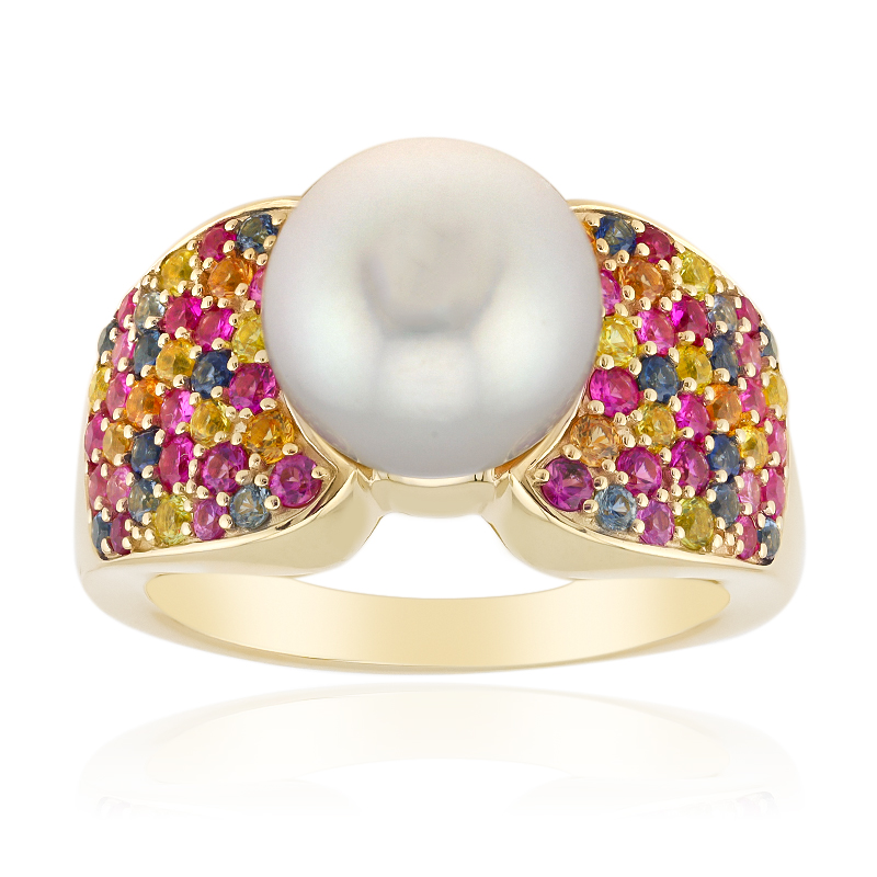 Silberne Südseeperlen-Goldring (Michelle Albala)