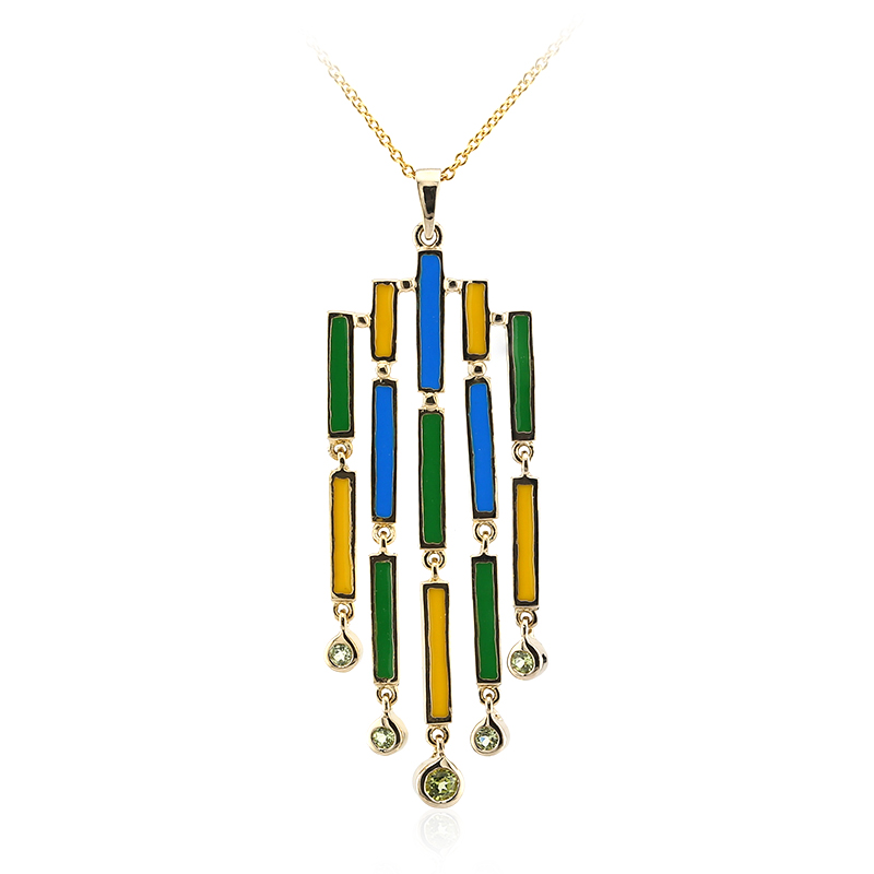 Peridot-Silberhalskette