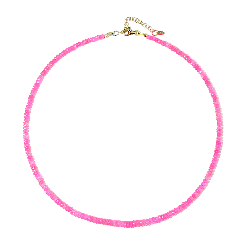 Äthiopischer Pinkfarbener Opal-Silberhalskette Äthiopischer Pinkfarbener Opal-Silberhalskette
