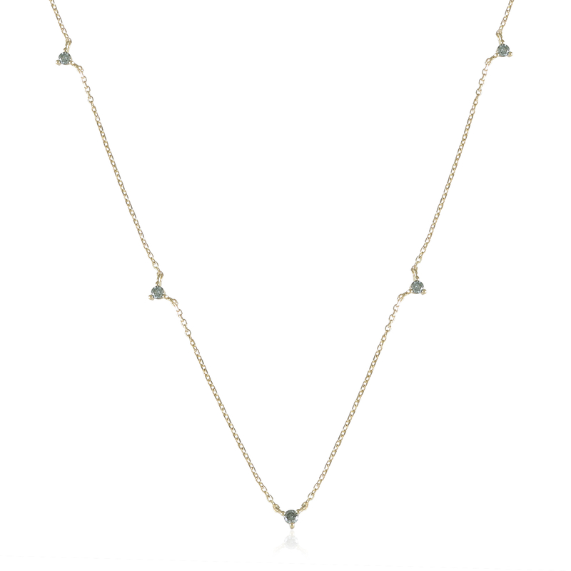 Himmelblauer I2 Brillant-Goldcollier (de Melo)