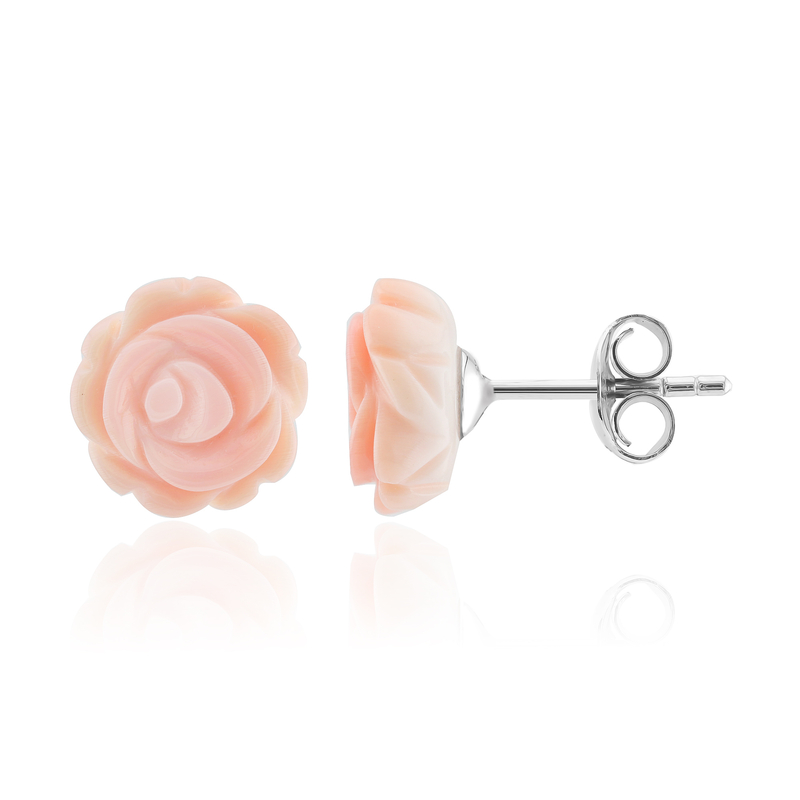 Perlmutt-Silberohrringe