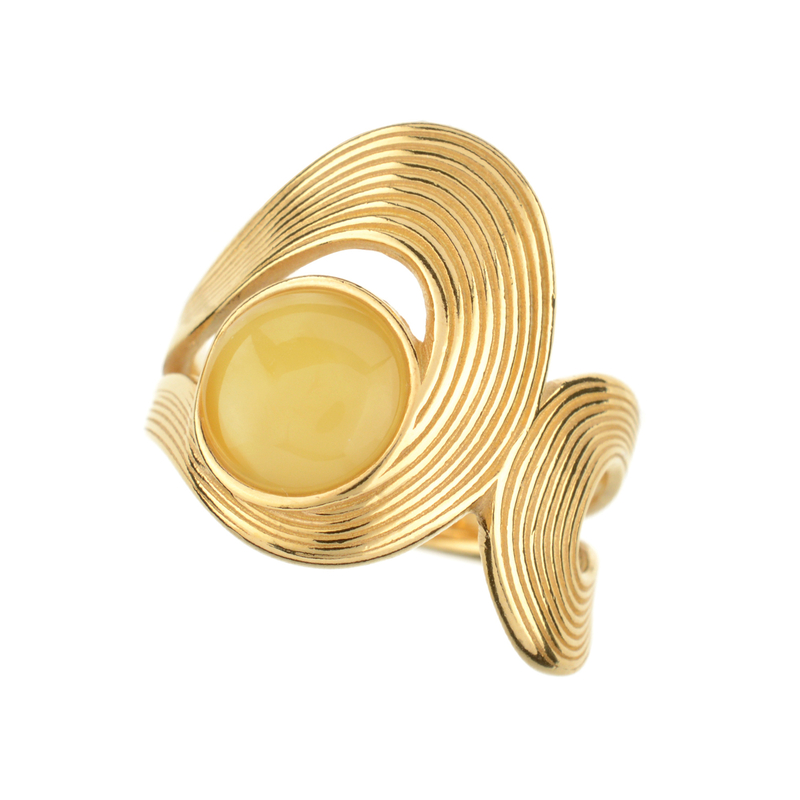 Baltischer Milky-Bernstein-Silberring (dagen)