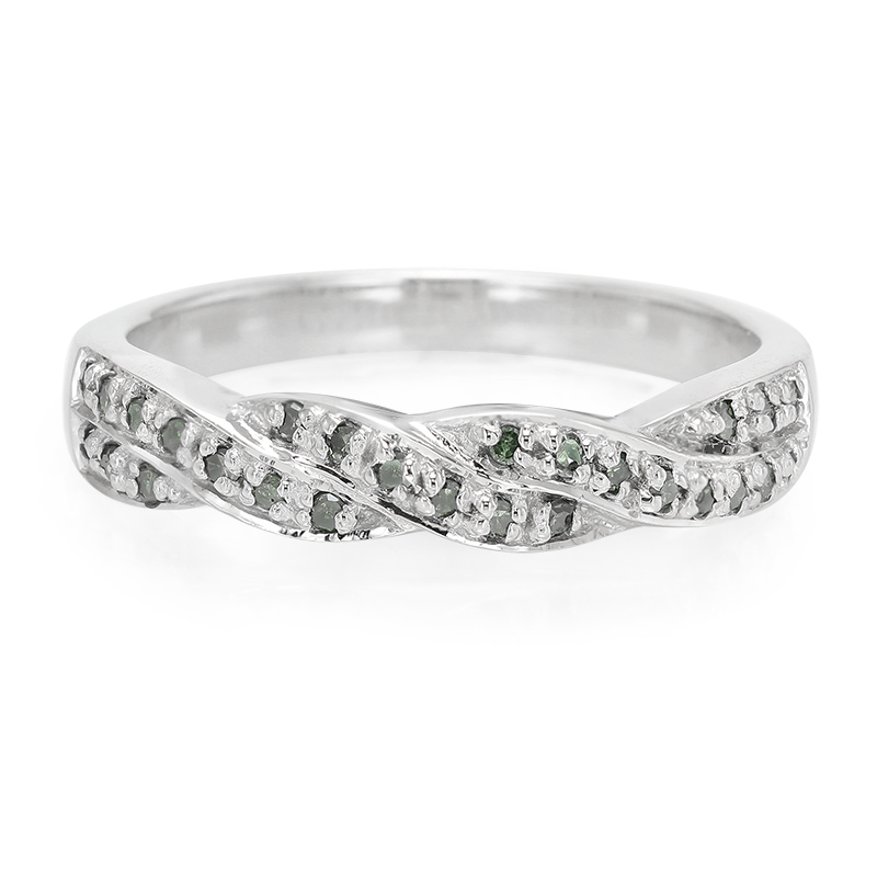 Fancy-Diamant-Silberring