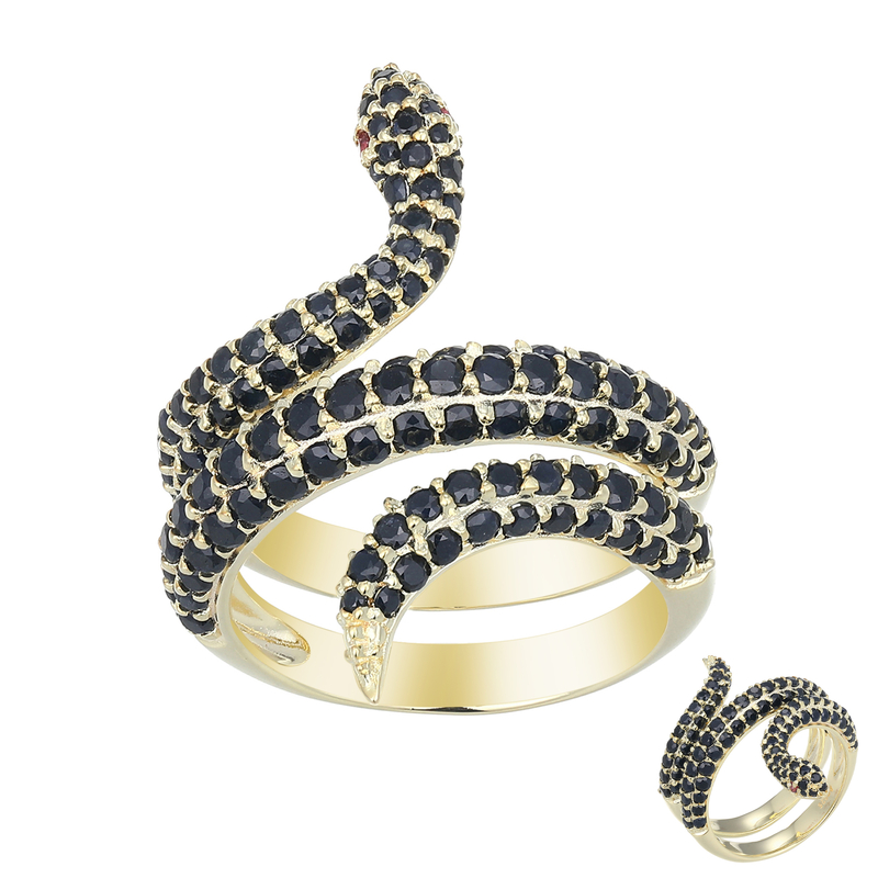 Schwarzer Saphir-Silberring (Adela Silber)