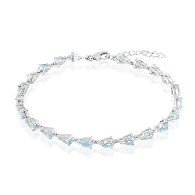 Himmelblauer Topas-Silberarmband