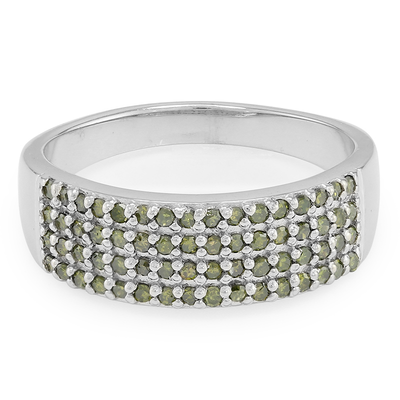 Fancy-Diamant-Silberring