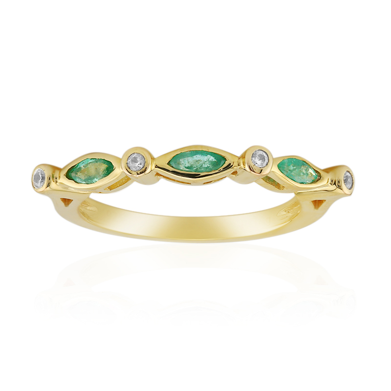 Russischer Smaragd-Silberring Russischer Smaragd-Silberring