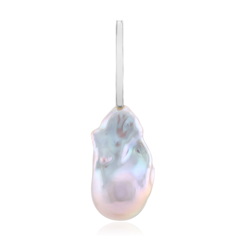 Silberfarbene Süßwasserzuchtperlen-Silberanhänger (MONOSONO COLLECTION)