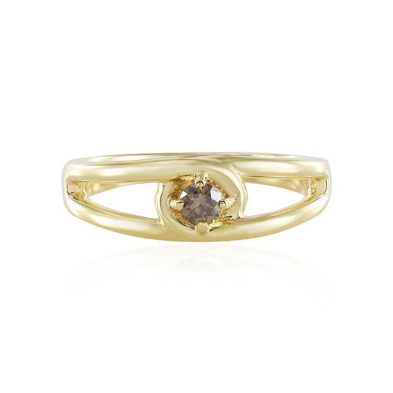 I3 Schokoladen-Brillant-Silberring