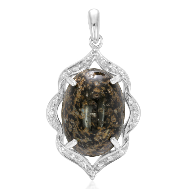 Leoparden-Opal-Silberanhänger