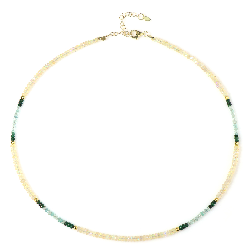 Edelstein-Silberhalskette