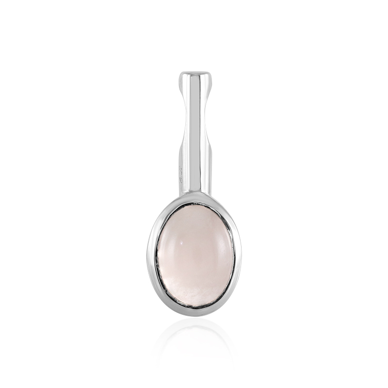 Rosenquarz-Silberanhänger (MONOSONO COLLECTION)