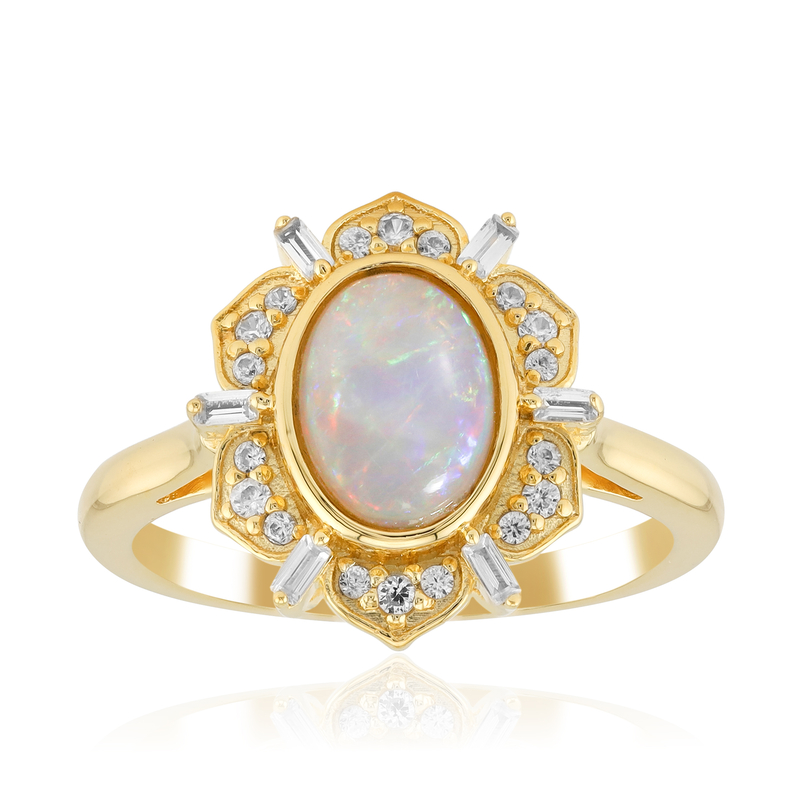 Australischer Opal-Silberring