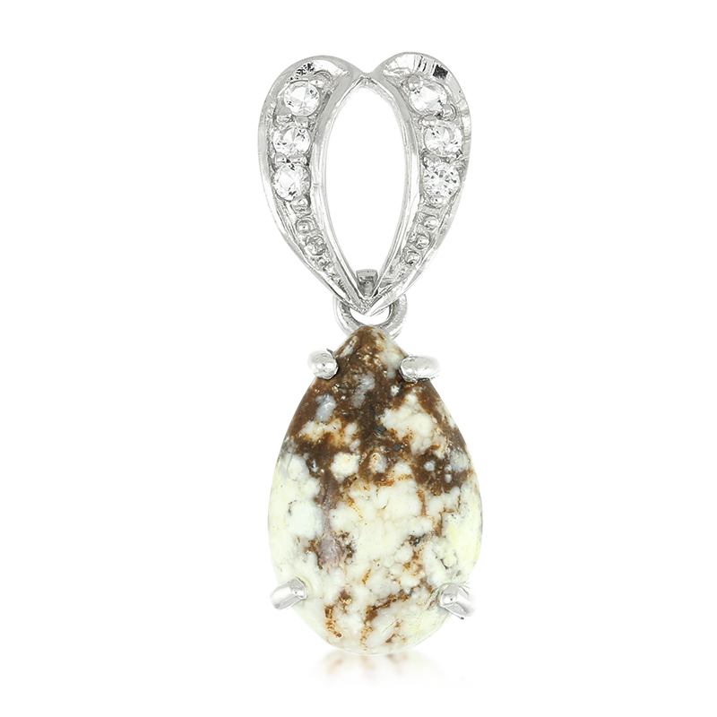 Magnesit-Silberanhänger