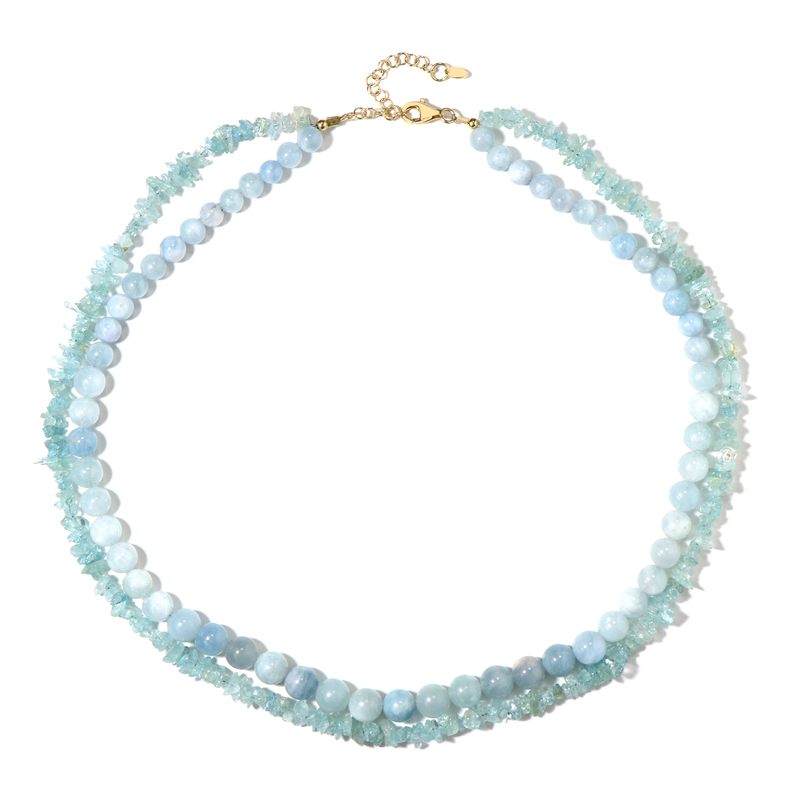 Brasilianischer Aquamarin-Silberhalskette