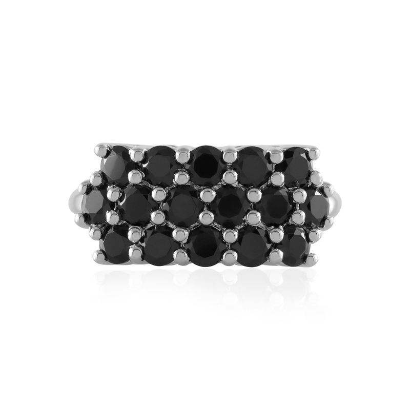 Schwarzer Spinell-Silberring