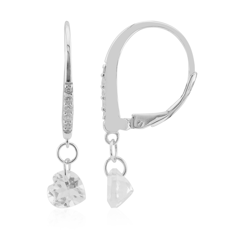 Weißer Topas-Silberohrringe